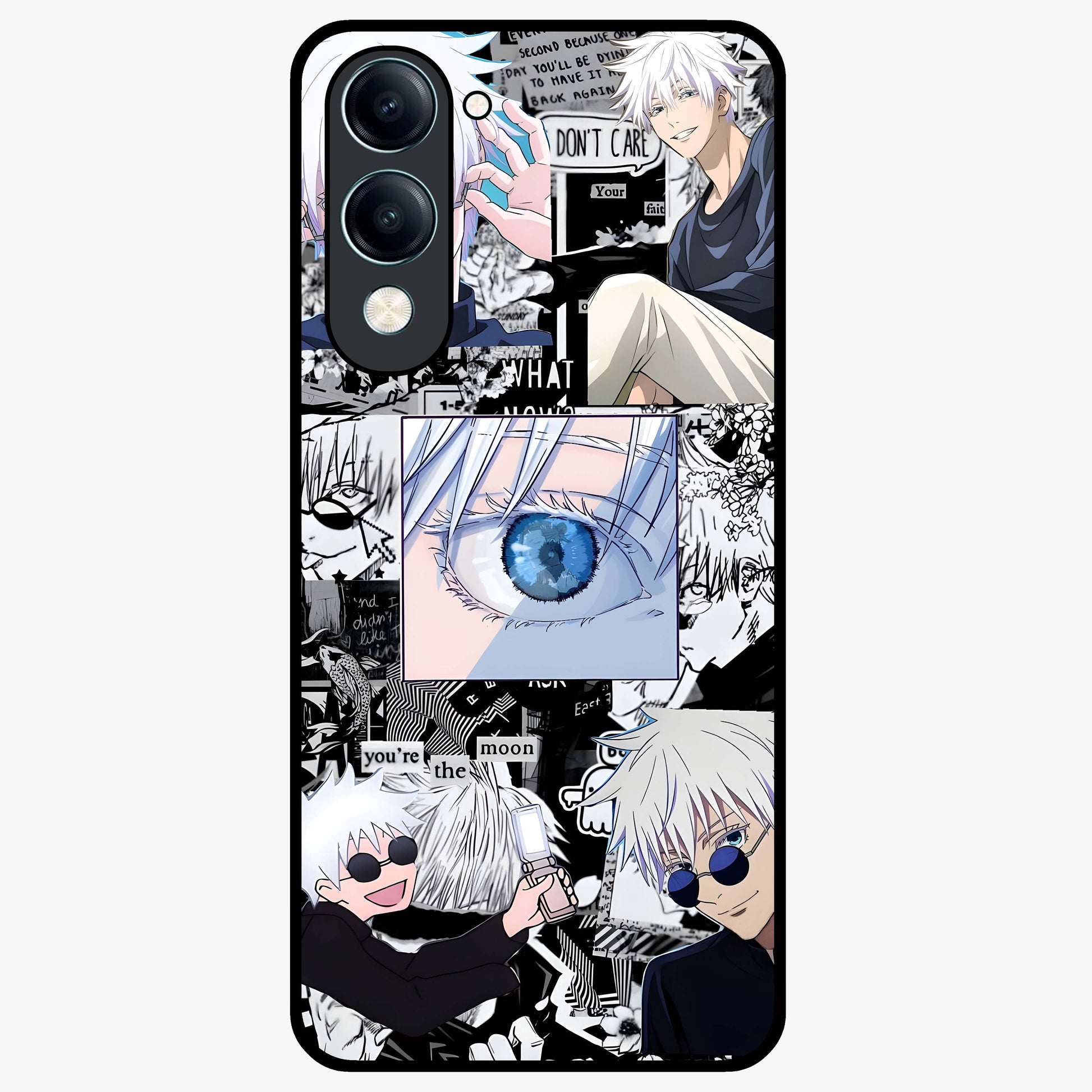 Infinity Sorcerer Chaos Glass Case showing flat back view with mystical sorcerer themed artwork and glossy glass finish.