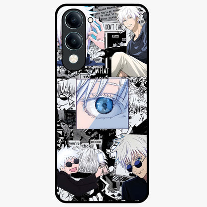 Infinity Sorcerer Chaos Glass Case showing flat back view with mystical sorcerer themed artwork and glossy glass finish.