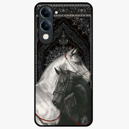 Majestic Ride Legacy Glass Case showing flat back view with powerful automotive inspired artwork and glossy glass finish.