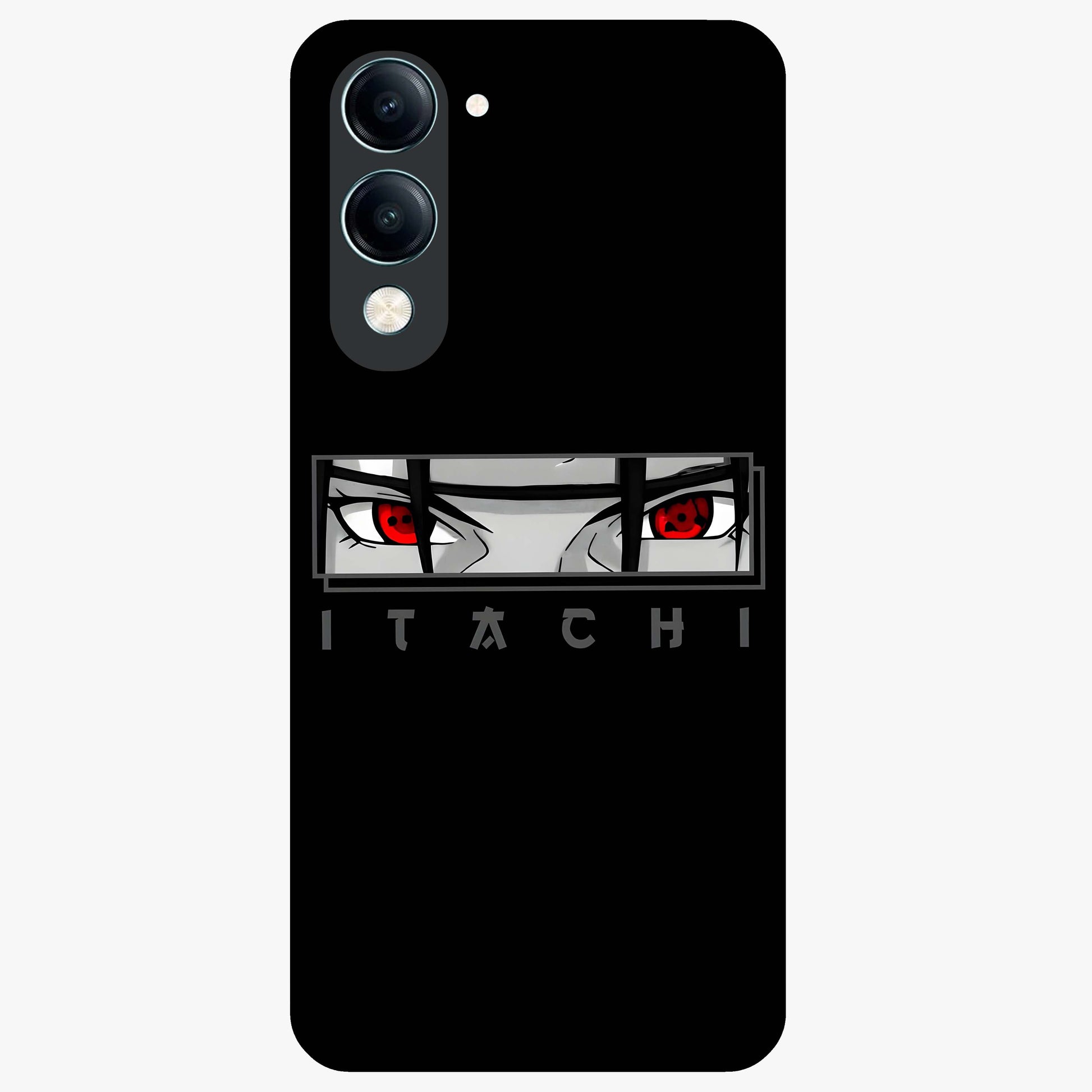 Scarlet Gaze Dominance Glass Case showing flat back view with striking red themed artwork and glossy glass finish.