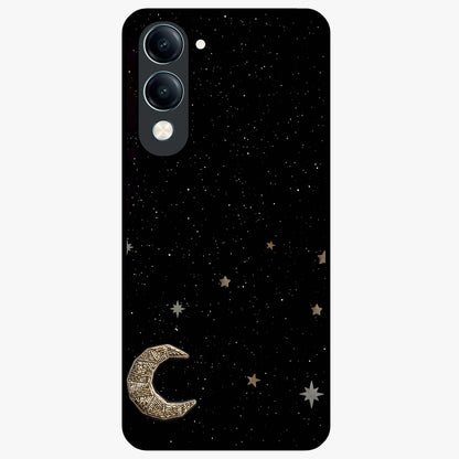 Twinkle Star With Half Moon Glass Case showing flat back view with star and half moon artwork and glossy glass finish.
