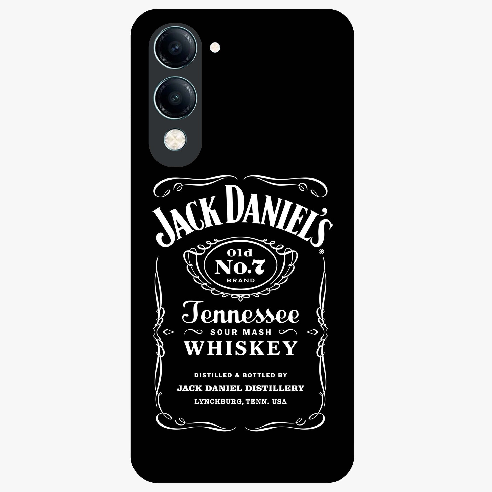 Vintage Whiskey Heritage Glass Case showing flat back view with classic whiskey inspired artwork and glossy glass finish.