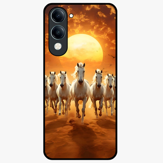 Wild Sunset Majesty Glass Case showing flat back view with majestic sunset landscape artwork and glossy glass finish.
