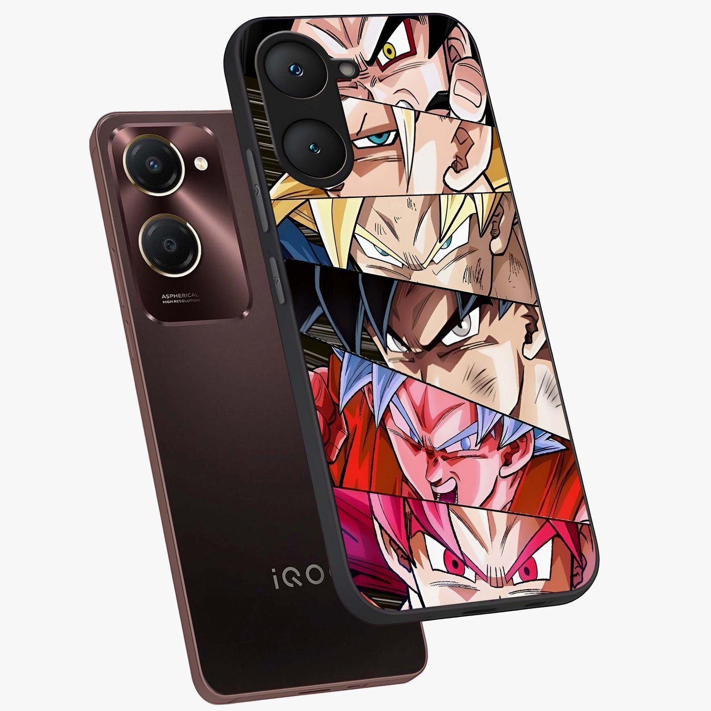 Anime Character Glass Case displayed in angled mockup highlighting colorful anime character illustration.