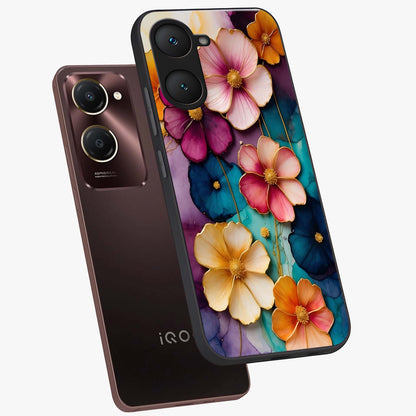 Artlyn Grace Flower Pattern Glass Case displayed in angled mockup highlighting delicate flower pattern design and smooth glass surface.