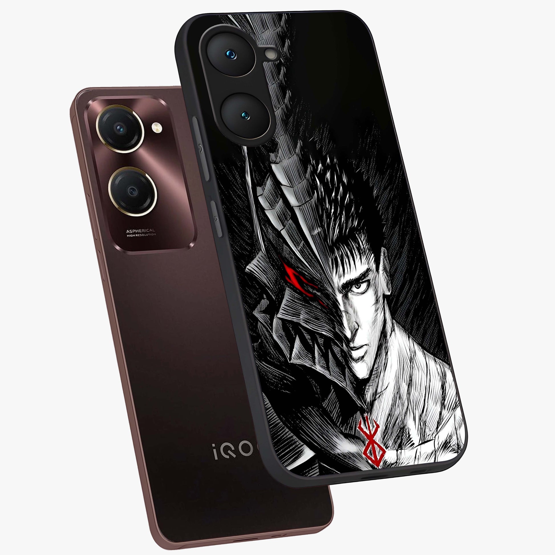 Berserker Blood Oath Glass Case displayed in angled mockup highlighting dark fantasy graphic design and powerful theme.