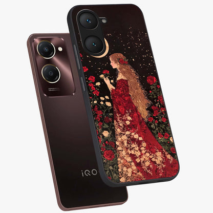 Crimson Dreams Glass Case displayed in angled mockup highlighting soft crimson aesthetic design with artistic theme.
