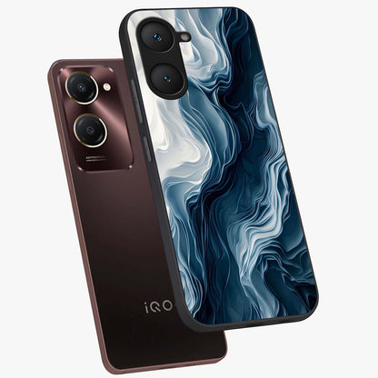 Ethereal Paper Marble Glass Case displayed in angled mockup highlighting elegant marble pattern with modern aesthetic style.