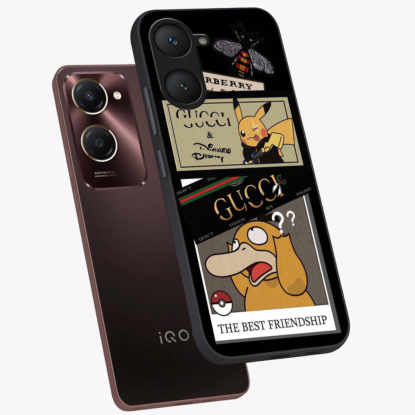 Gucci Play Mashup Glass Case displayed in angled mockup highlighting stylish fashion mashup design with bold aesthetic.