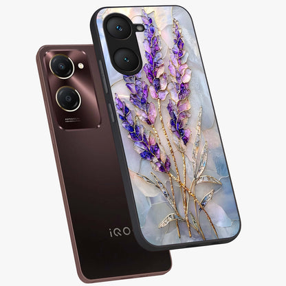 Lavender Dream Glow Glass Case displayed in angled mockup highlighting dreamy purple glow design with soft artistic style.