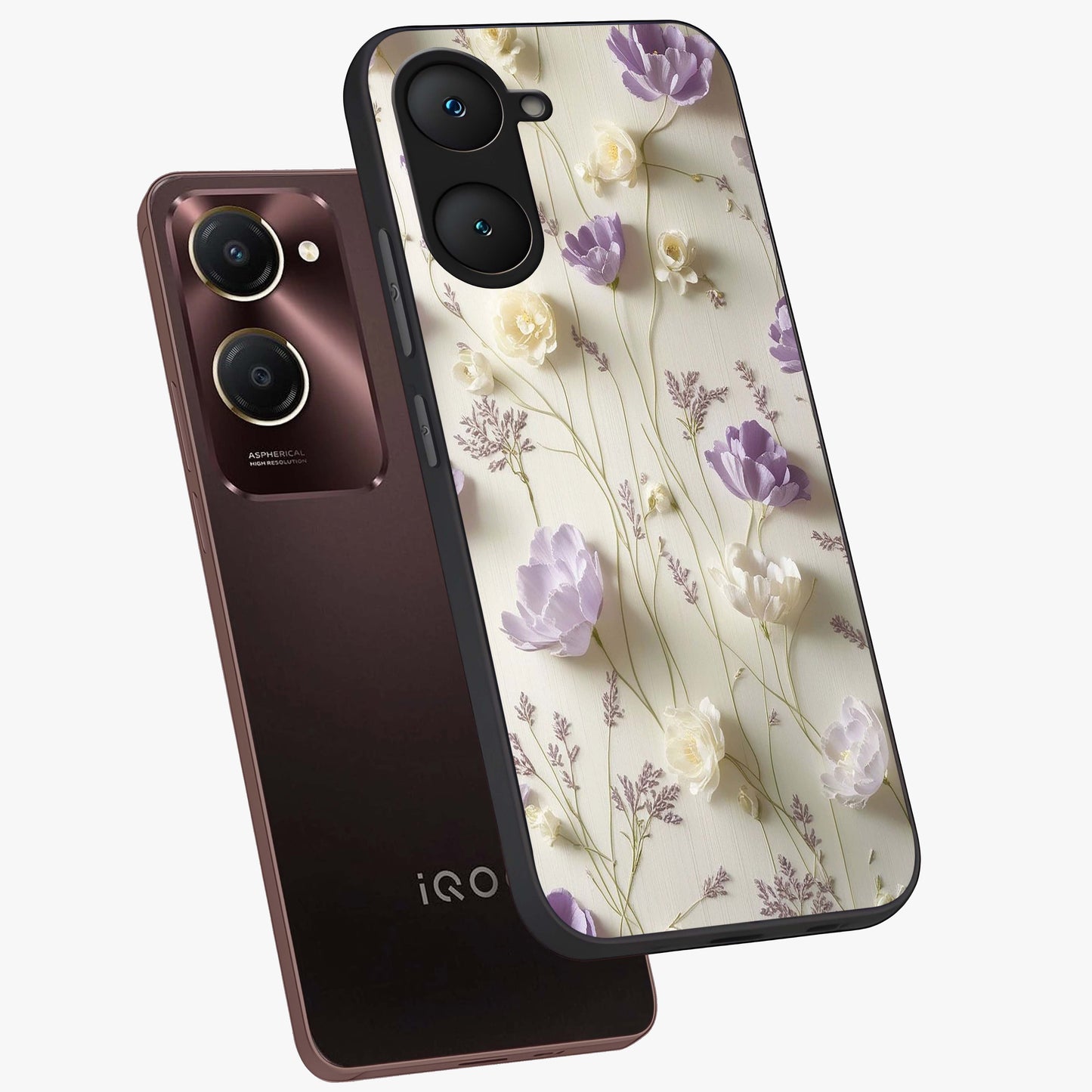 Lilac Breeze Harmony Glass Case displayed in angled mockup highlighting calm lilac breeze design with soothing aesthetic style.