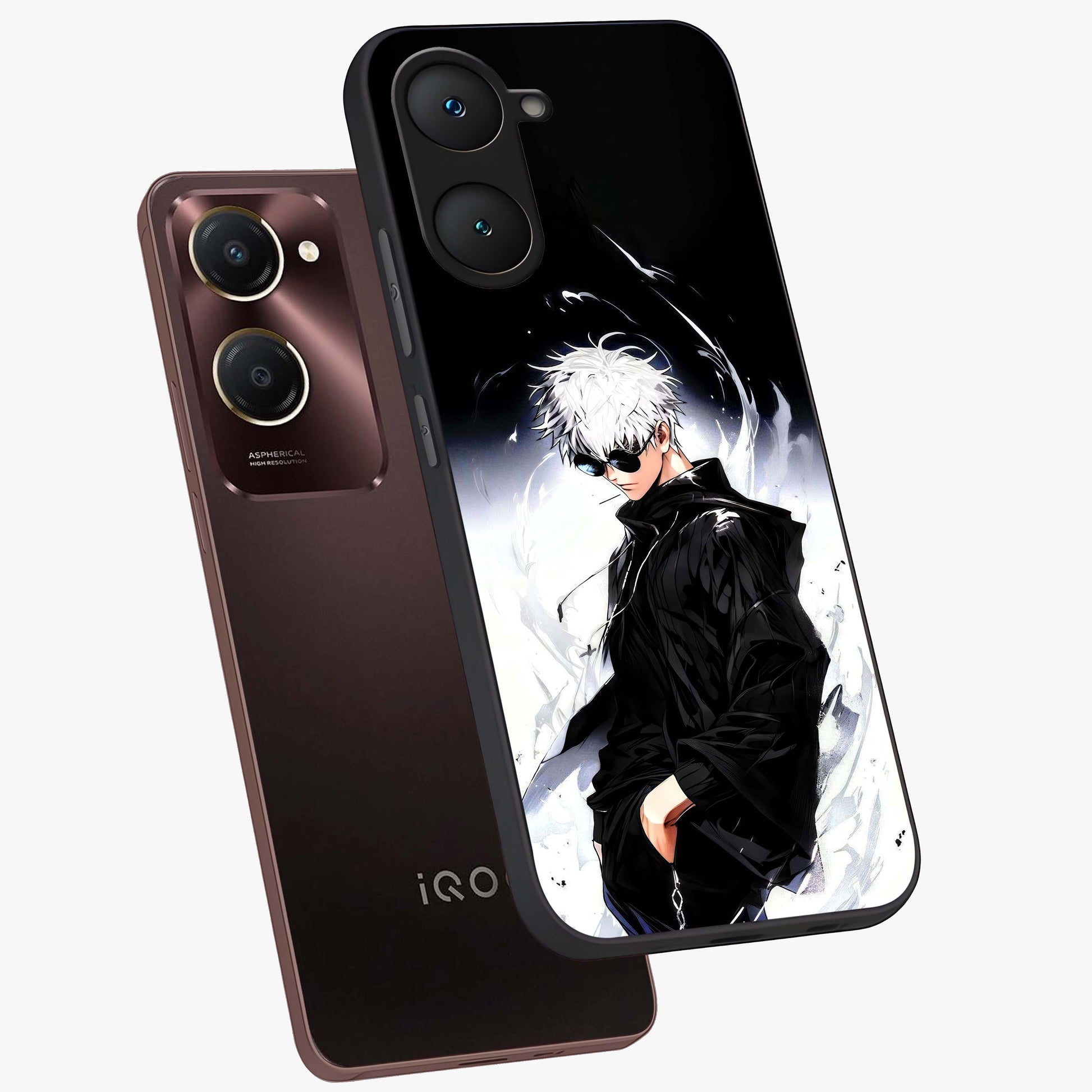 Limitless Shadow King Glass Case displayed in angled mockup highlighting dramatic dark hero design with intense aesthetic.