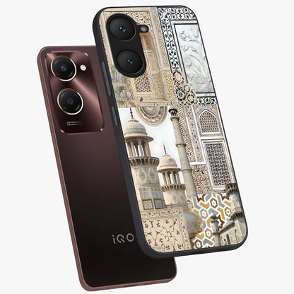 Mughal Marble Legacy Glass Case displayed in angled mockup highlighting elegant heritage marble artwork with royal aesthetic.