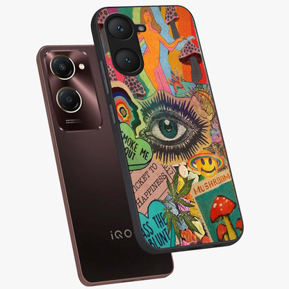 Mystic Eye Wonderland Glass Case displayed in angled mockup highlighting magical eye illustration with dreamy aesthetic.