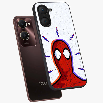 Omg Spiderman Glass Case displayed in angled mockup highlighting dynamic hero illustration with action comic aesthetic.
