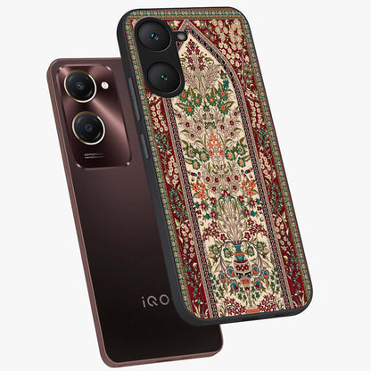 Persian Inspired Glass Case displayed in angled mockup highlighting intricate traditional design with elegant cultural aesthetic.
