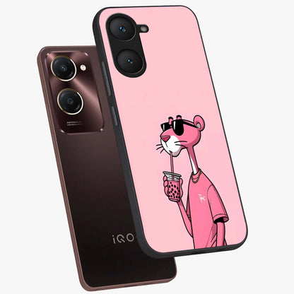 Pink Panther Glass Case displayed in angled mockup highlighting playful cartoon character design with vibrant pink aesthetic.