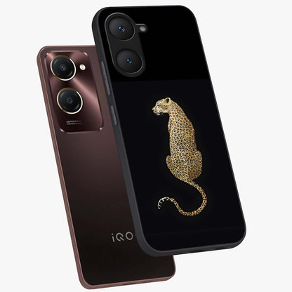 Regal Leopard Glass Case displayed in angled mockup highlighting powerful animal illustration with stylish wild aesthetic.