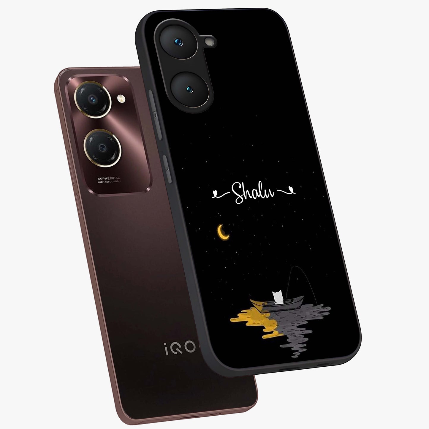 Silent Night Row Glass Case displayed in angled mockup highlighting peaceful evening design with dreamy night aesthetic.