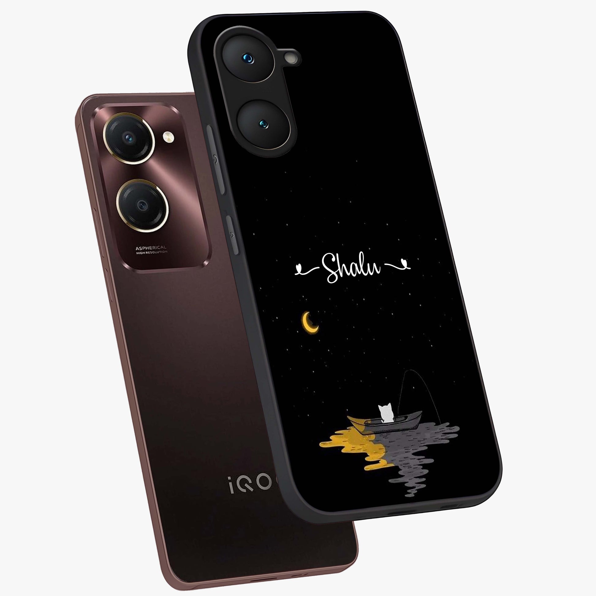 Silent Night Row Glass Case displayed in angled mockup highlighting peaceful evening design with dreamy night aesthetic.