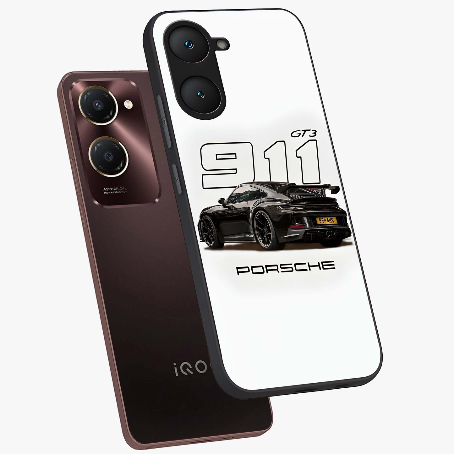 Turbo Legacy Icon Glass Case displayed in angled mockup highlighting dynamic automotive design with performance aesthetic.