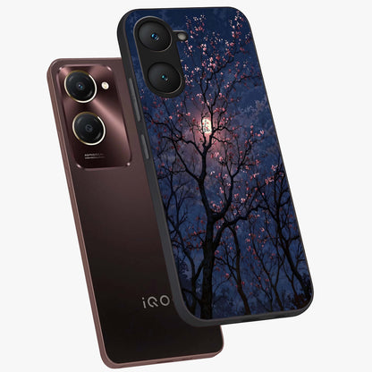 Twilight Sakura Serenade Glass Case displayed in angled mockup highlighting delicate sakura flower design with dreamy aesthetic.