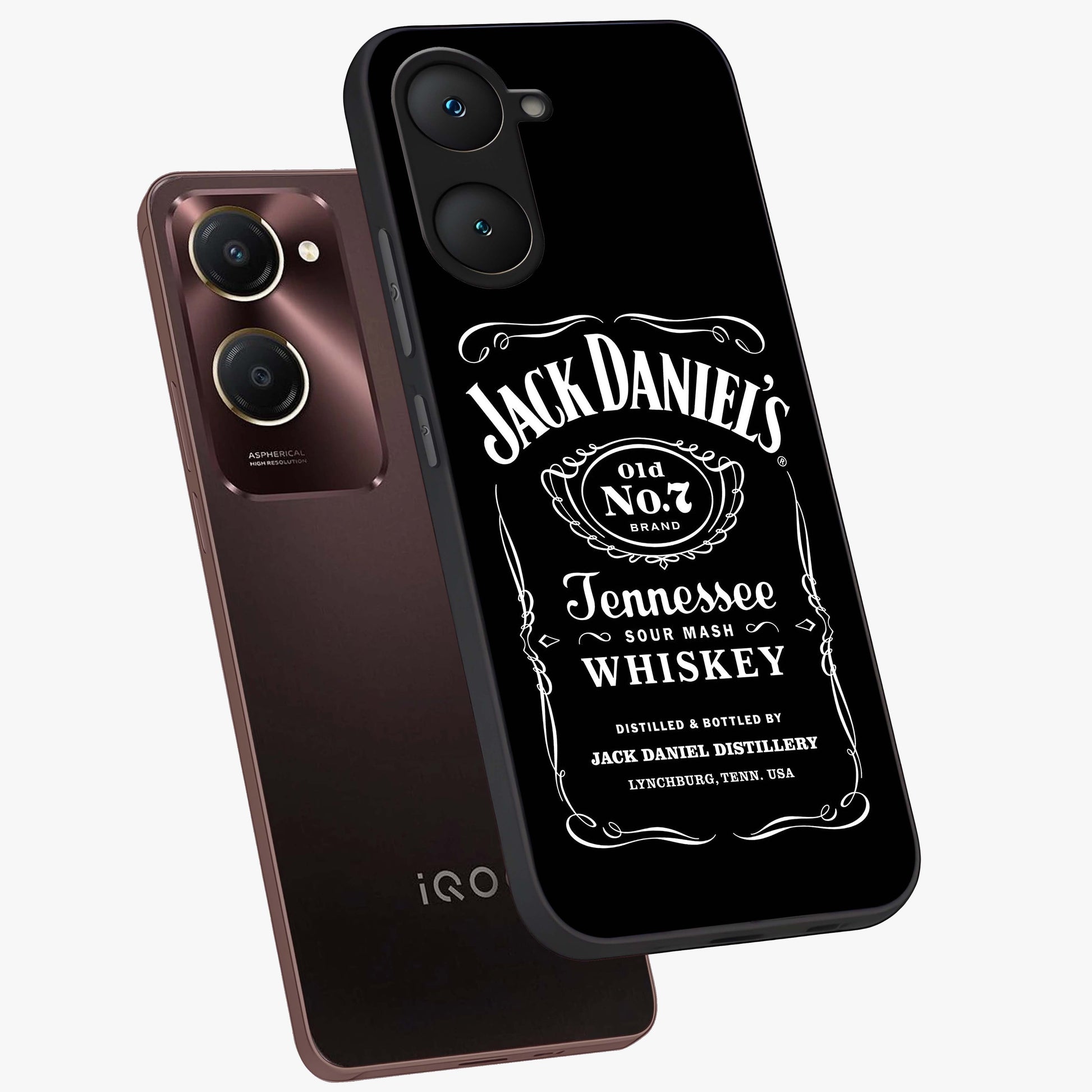 Vintage Whiskey Heritage Glass Case displayed in angled mockup highlighting retro beverage themed design with heritage aesthetic.