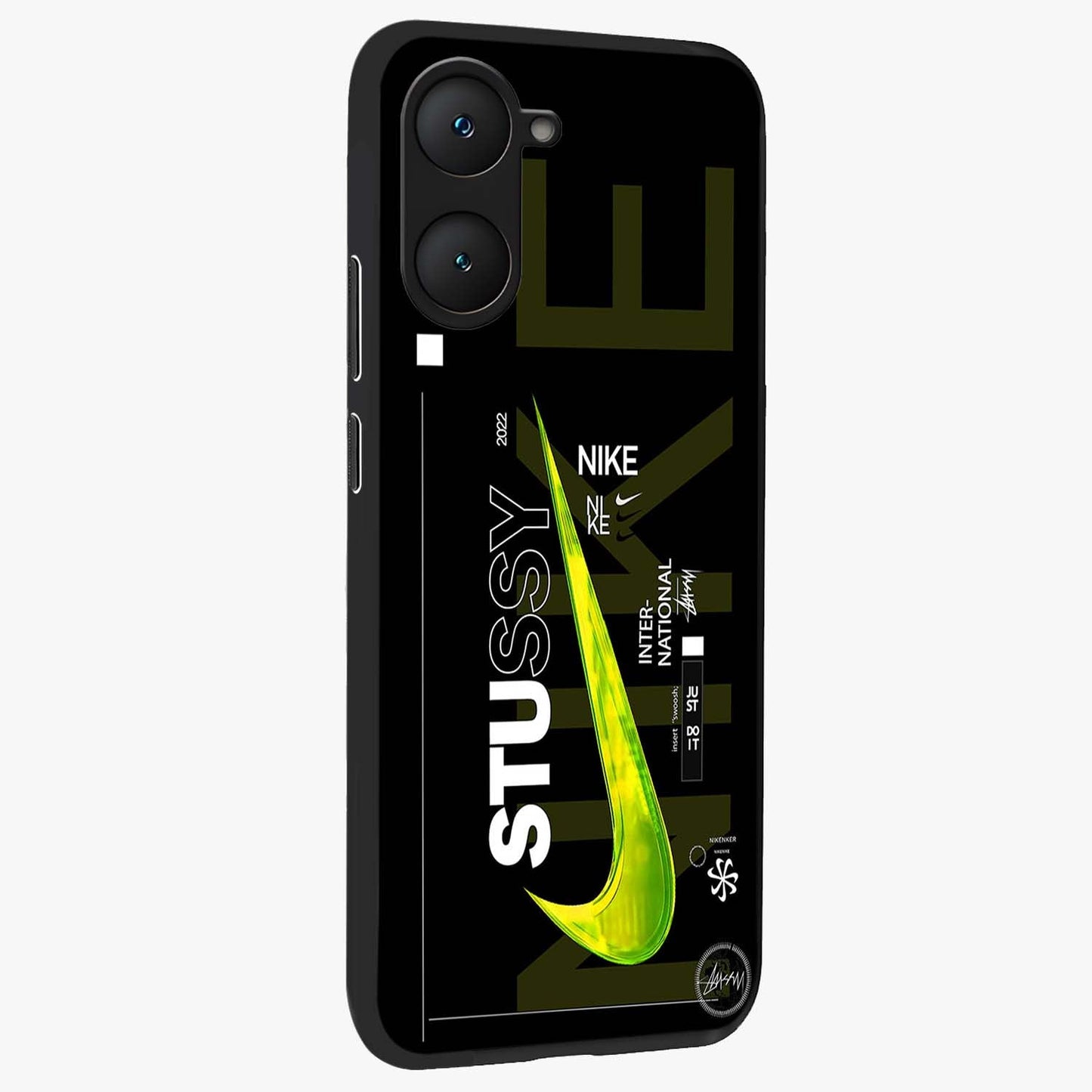 Neon Street Edition Glass Case upright view showcasing colorful neon artwork with modern street culture theme.