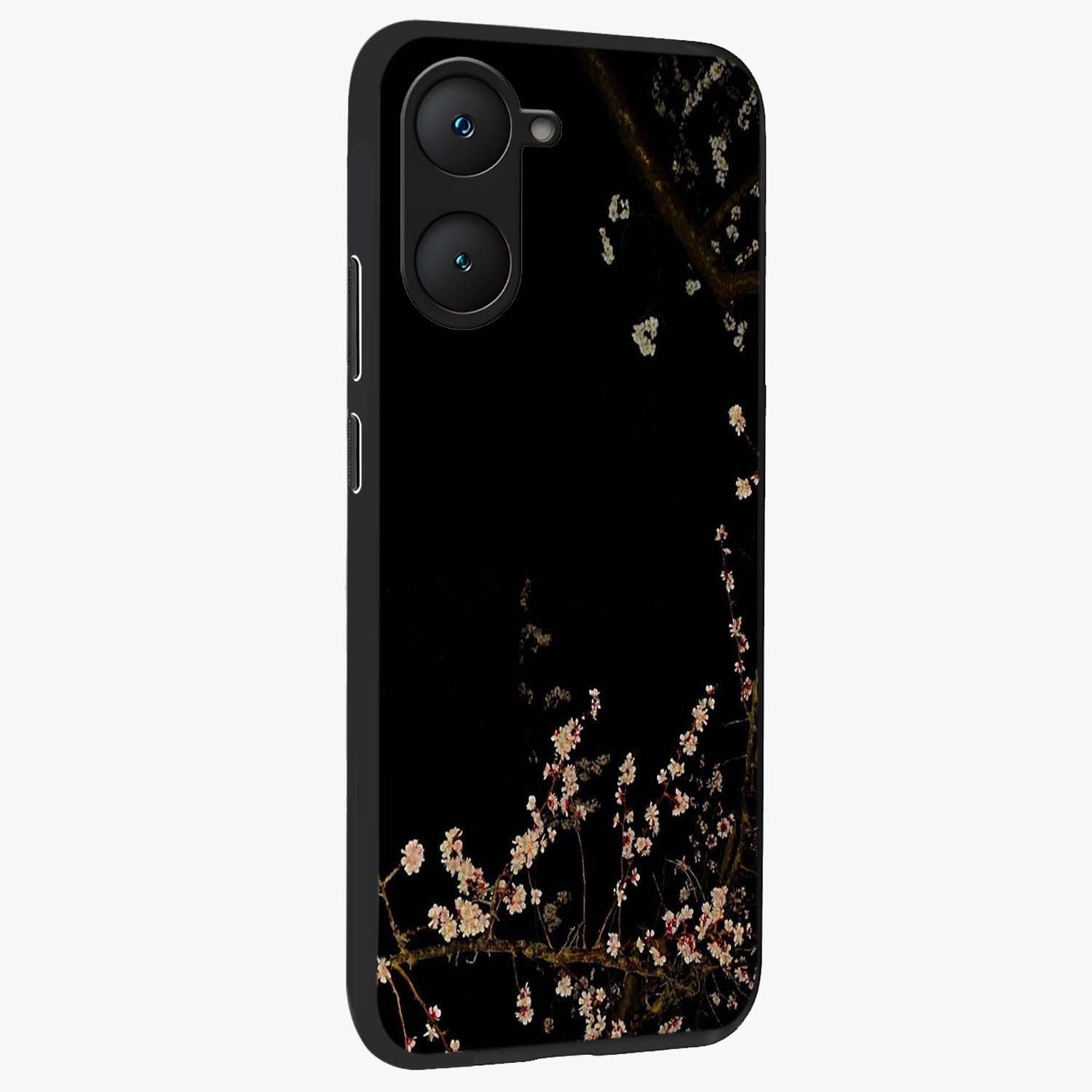 Petal Moon Light With Custom Name Glass Case upright view showcasing elegant floral moon artwork with personalized aesthetic.
