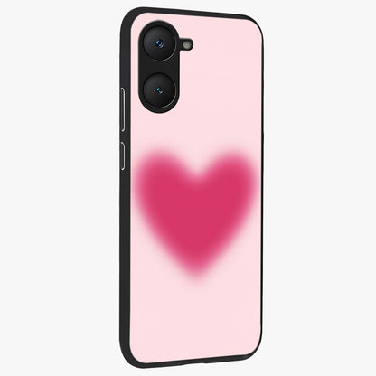 Pink Aura Heart Glass Case upright view showcasing romantic heart artwork with soft pastel theme.
