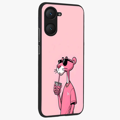 Pink Panther Glass Case upright view showcasing fun animated artwork with stylish retro cartoon theme.