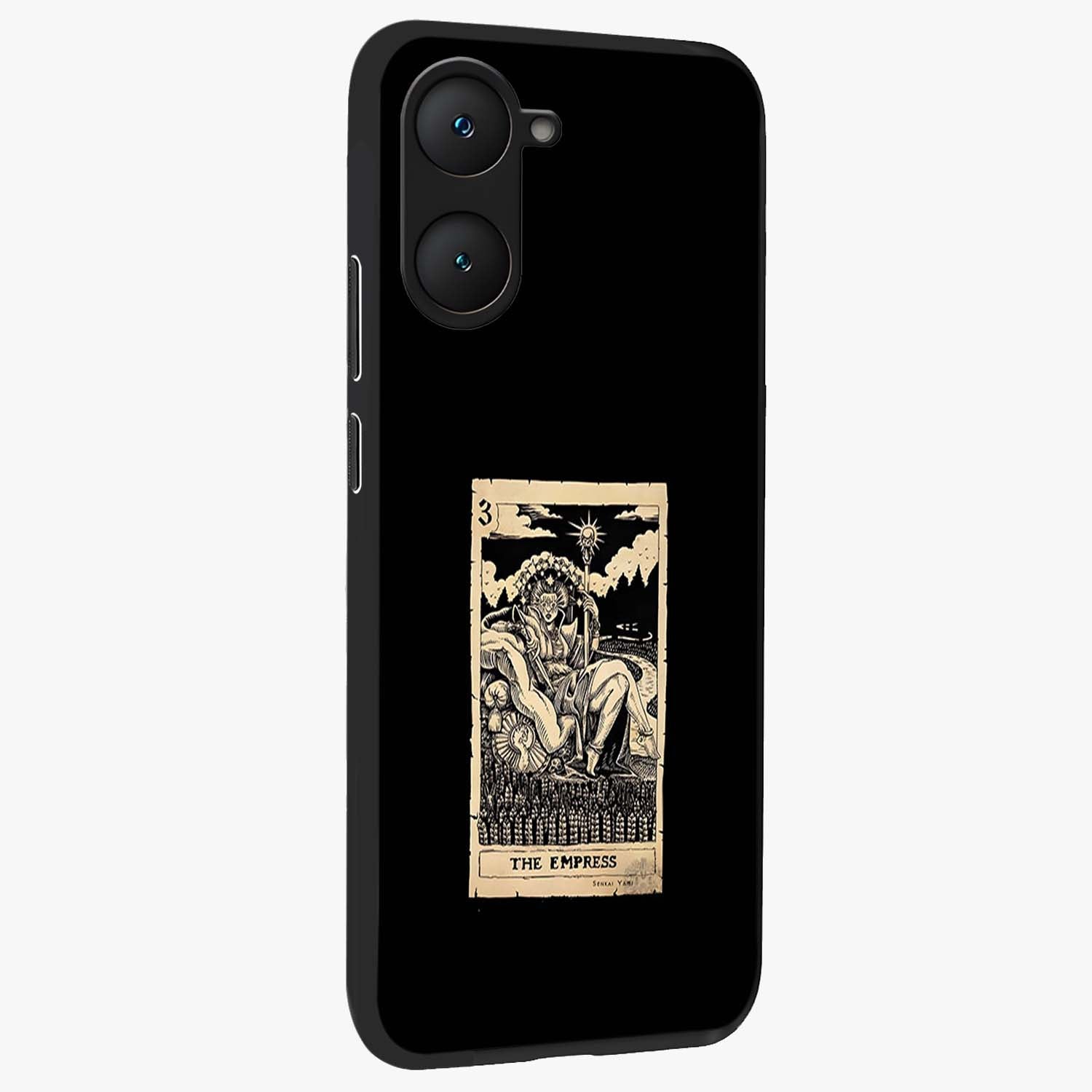 The Empress Glass Case upright view showcasing powerful empress themed artwork with luxurious artistic theme.