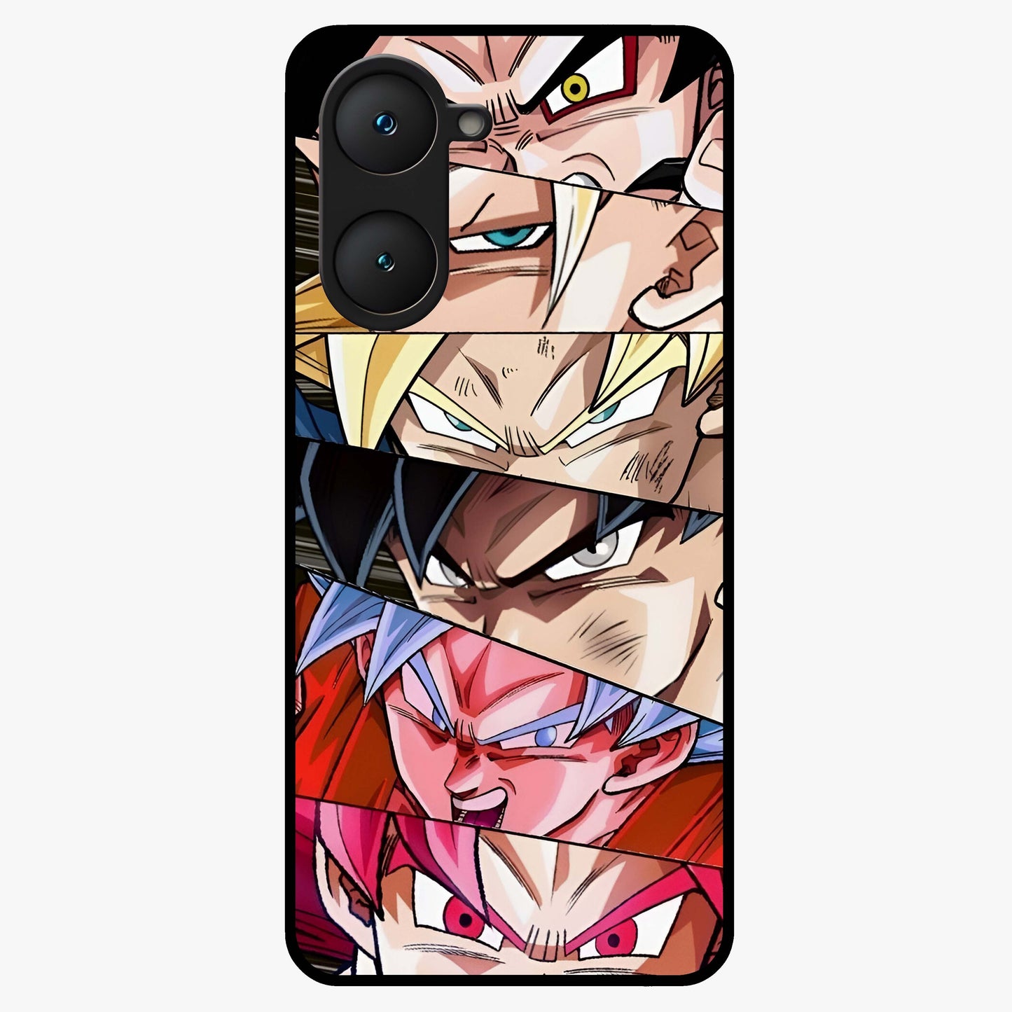 Anime Character Glass Case showing flat back view with vibrant anime artwork and glossy glass finish.