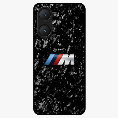 Carbon Speed Mark Glass Case showing flat back view with sporty carbon pattern artwork and glossy glass finish.