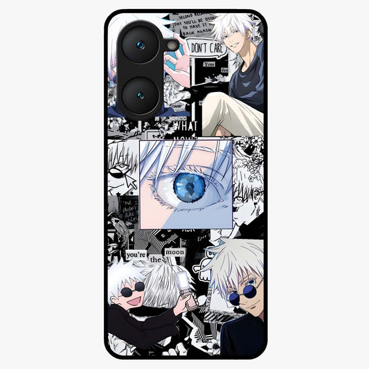 Infinity Sorcerer Chaos Glass Case showing flat back view with mystical sorcerer themed artwork and glossy glass finish.