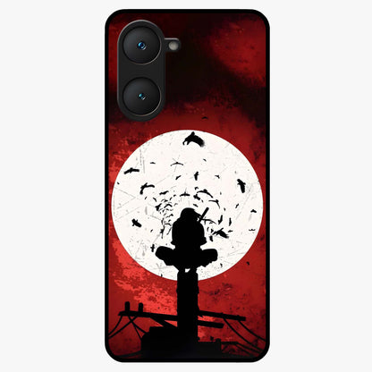 Itachi Limited Edition Naruto Anime Glass Case showing flat back view with iconic anime character artwork and glossy glass finish.