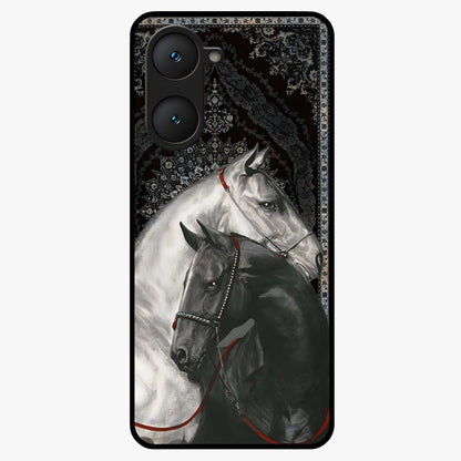 Majestic Ride Legacy Glass Case showing flat back view with powerful automotive inspired artwork and glossy glass finish.