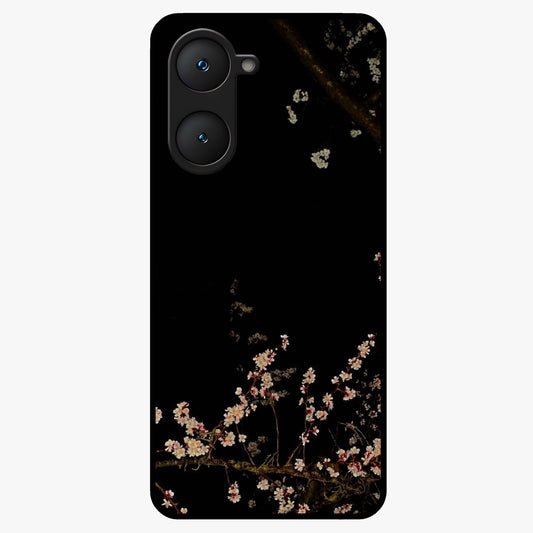 Petal Moon Light With Custom Name Glass Case showing flat back view with floral moonlight artwork and personalized name design.