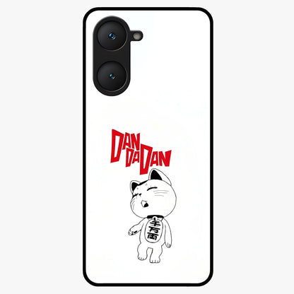 Playful Spirit Charm Glass Case showing flat back view with cheerful charm themed artwork and glossy glass finish.