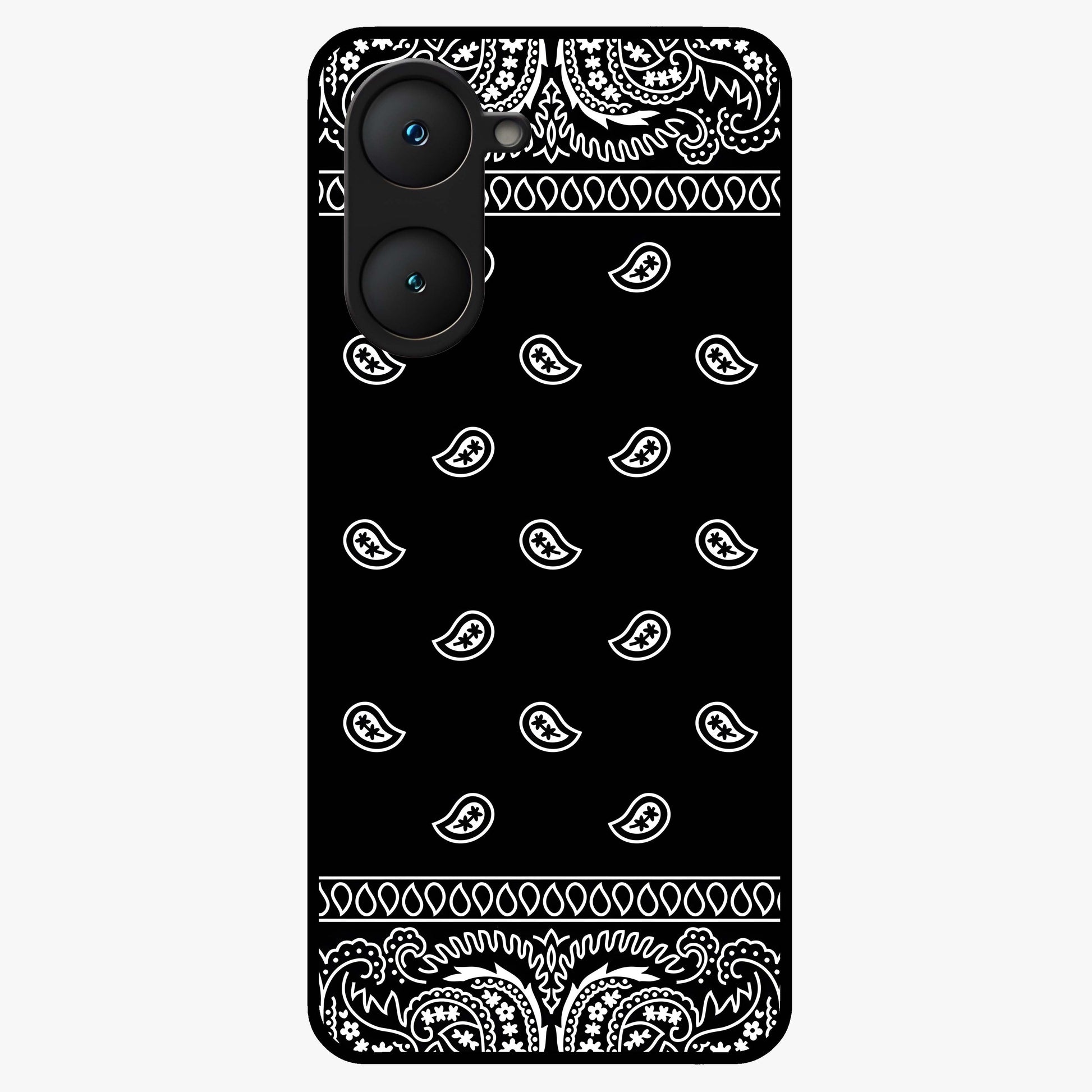 Retro Rebel Threads Glass Case showing flat back view with vintage street style artwork and glossy glass finish.