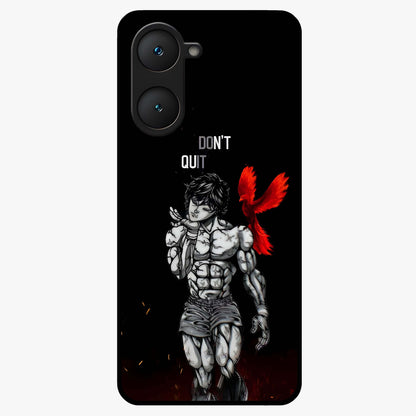 Rise Beyond Limits Glass Case showing flat back view with motivational typography artwork and glossy glass finish.