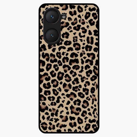 Savage Chic Pattern Glass Case showing flat back view with stylish patterned artwork and glossy glass finish.