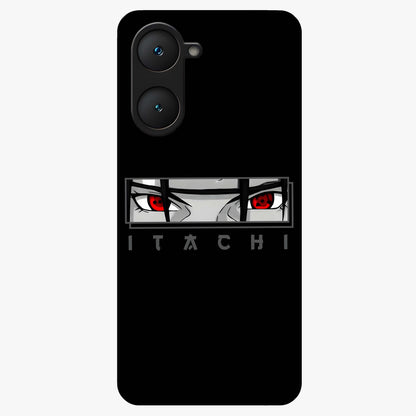 Scarlet Gaze Dominance Glass Case showing flat back view with striking red themed artwork and glossy glass finish.