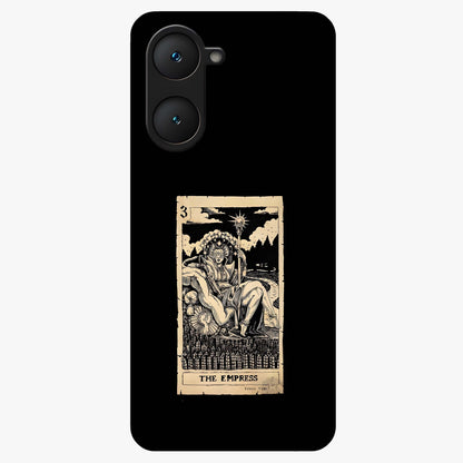 The Empress Glass Case showing flat back view with regal feminine artwork and glossy glass finish.