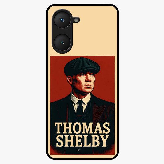Vintage Mafia Authority Glass Case showing flat back view with bold vintage mafia inspired artwork and glossy glass finish.
