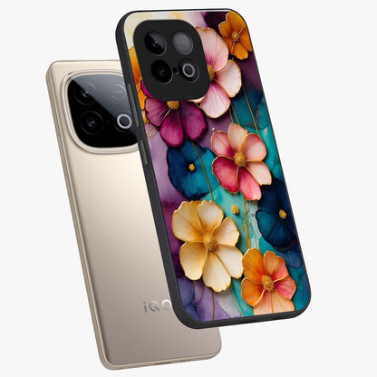 Artlyn Grace Flower Pattern Glass Case displayed in angled mockup highlighting delicate flower pattern design and smooth glass surface.