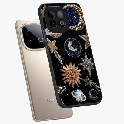 Celestial Gem Constellations Glass Case displayed in angled mockup highlighting gemstone inspired constellation design.