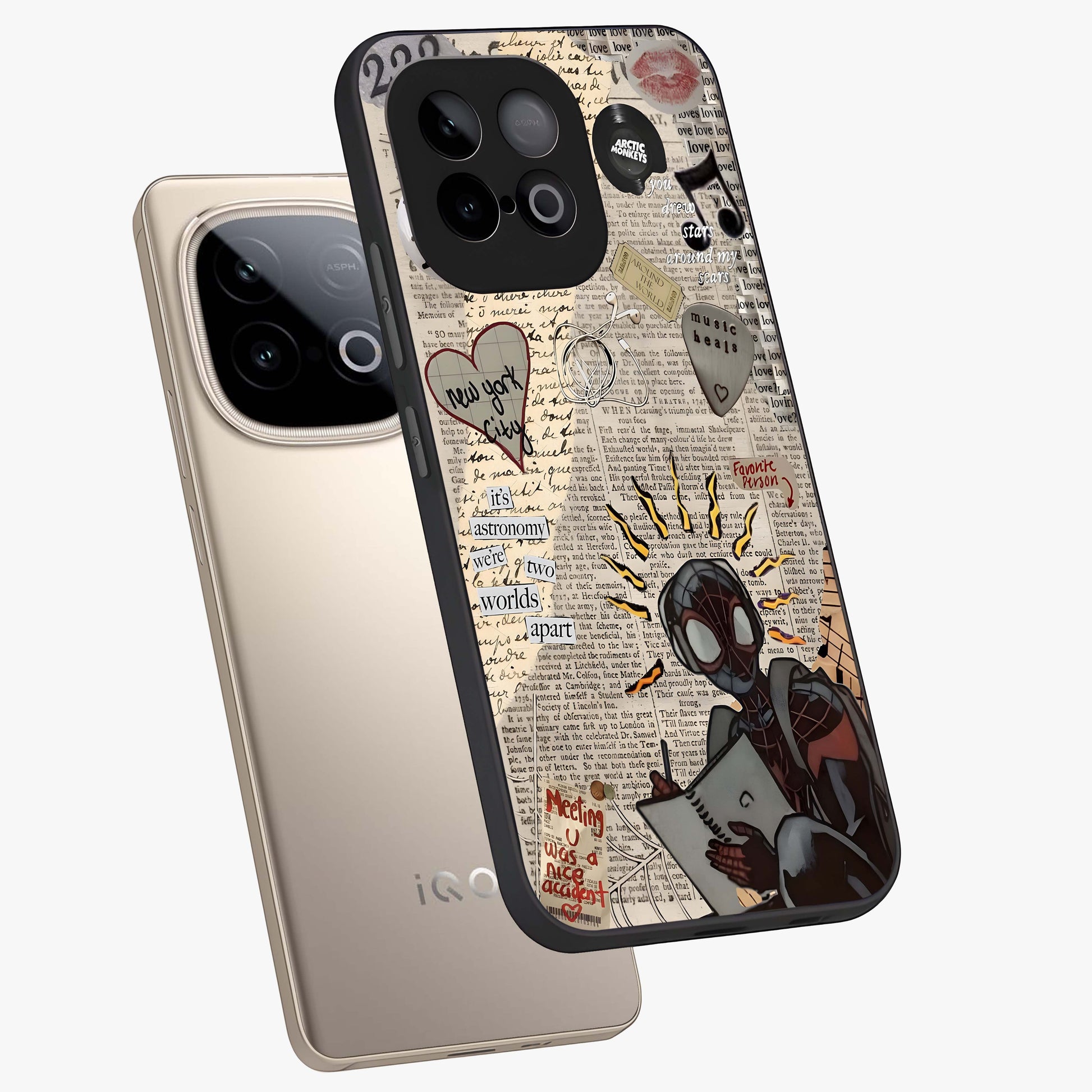 City Dream Sketch Glass Case displayed in angled mockup highlighting minimal city illustration with aesthetic sketch style.
