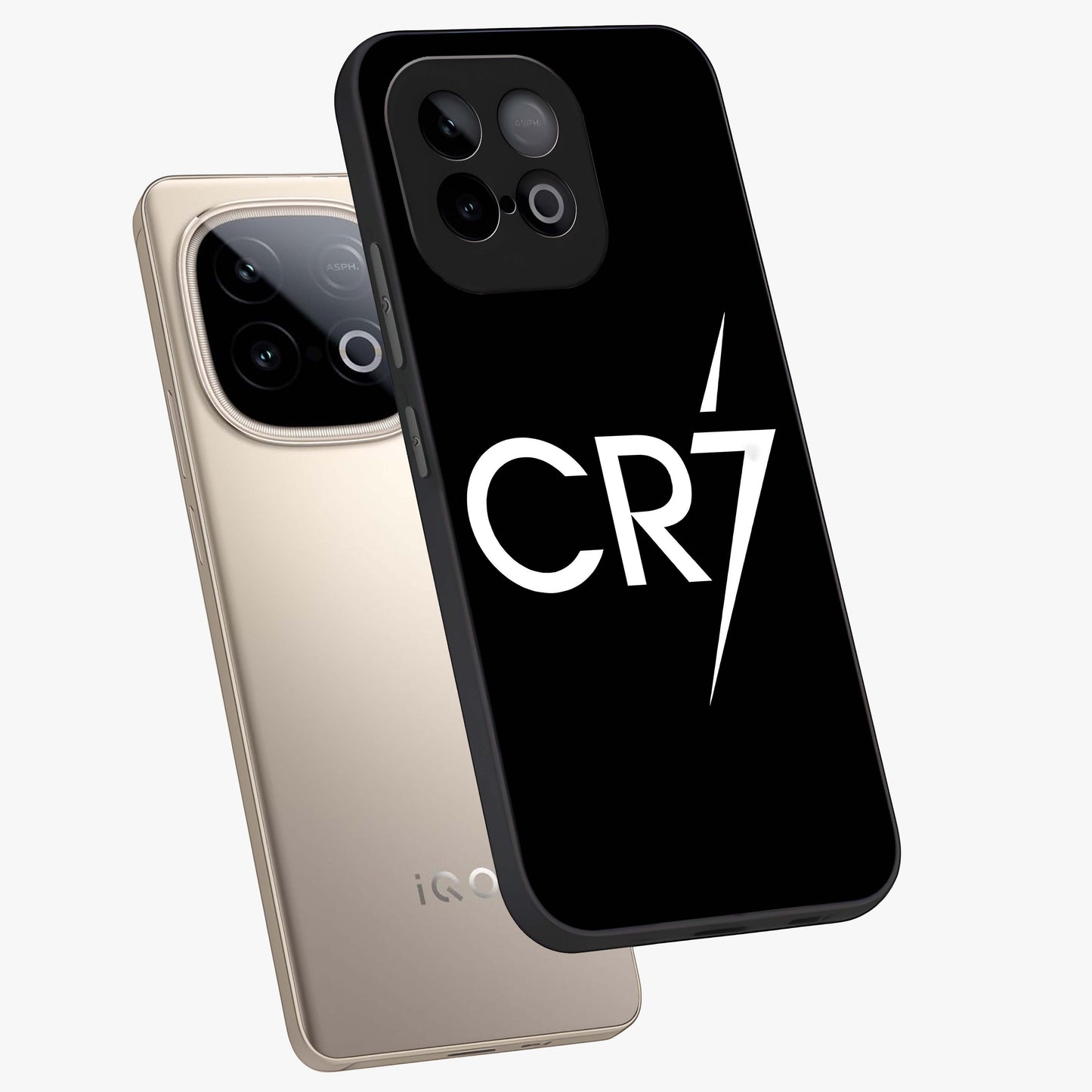 Cr7 Elite Strike Glass Case displayed in angled mockup highlighting powerful sports graphic with bold athletic theme.