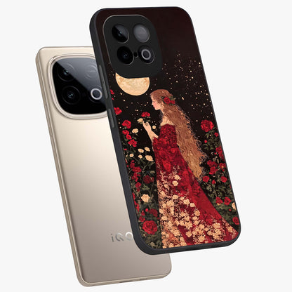 Crimson Dreams Glass Case displayed in angled mockup highlighting soft crimson aesthetic design with artistic theme.